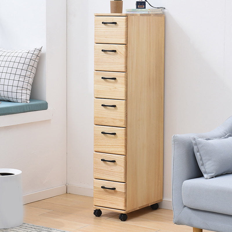 16.53 "引き出し付きの幅のアクセントチェストホイール付きのソリッドウッドチェスト