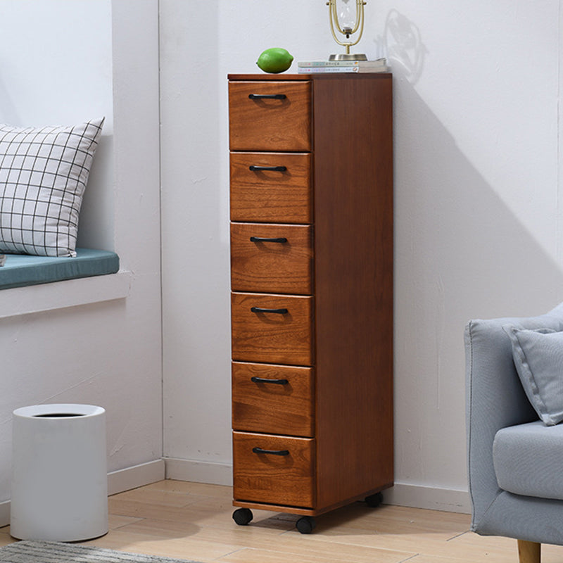 16.53" Wide Accent Chest with Drawers Solid Wood Chest with Wheels