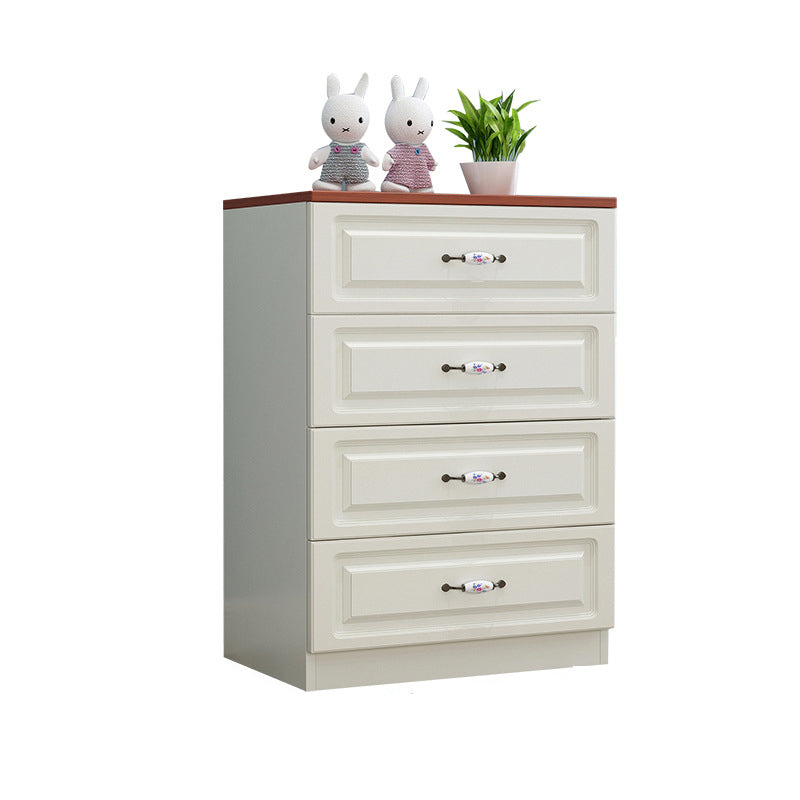 White Modern Accent Chest with Drawers 15.74" Wide Side Cabinet