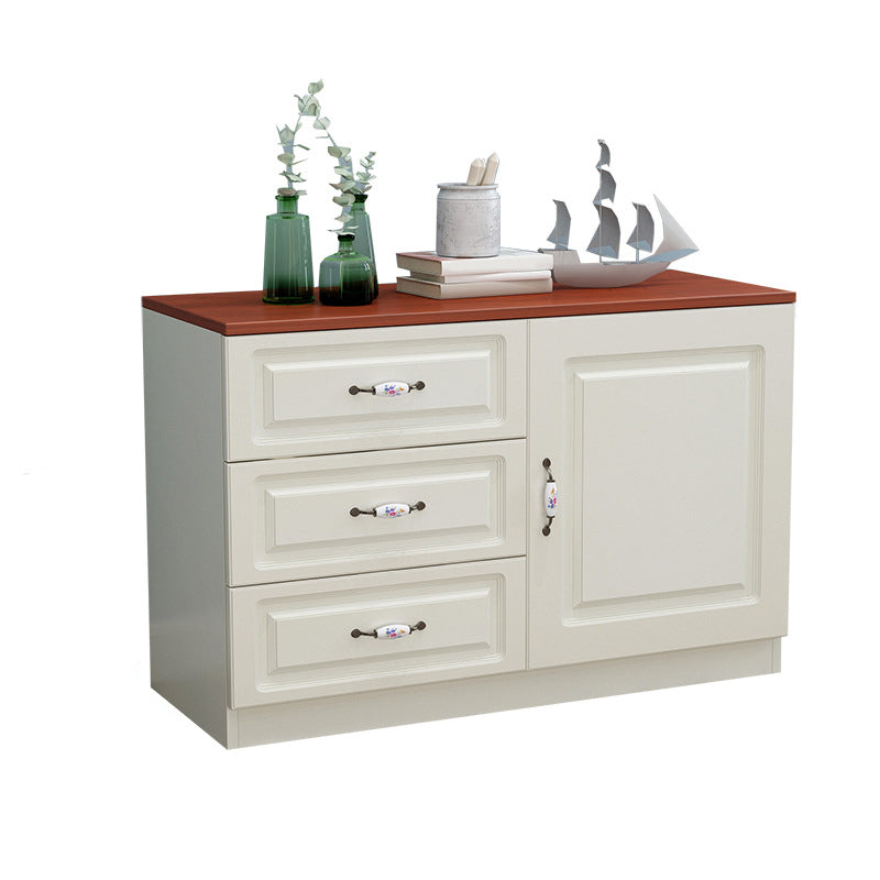 White Modern Accent Chest with Drawers 15.74" Wide Side Cabinet