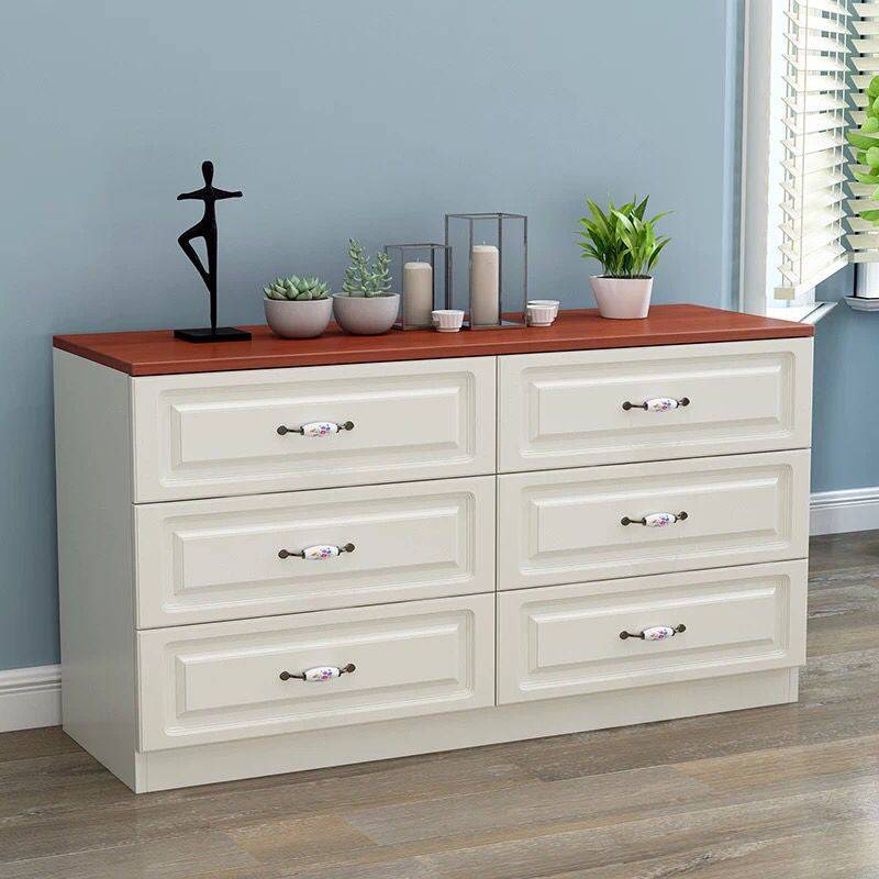 White Modern Accent Chest with Drawers 15.74" Wide Side Cabinet