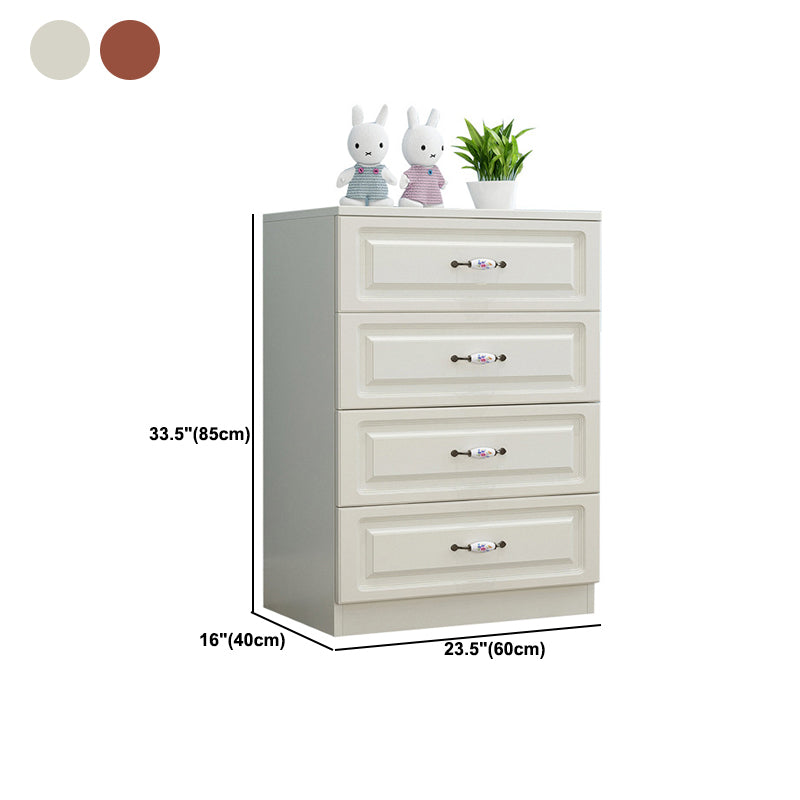 White Modern Accent Chest with Drawers 15.74" Wide Side Cabinet