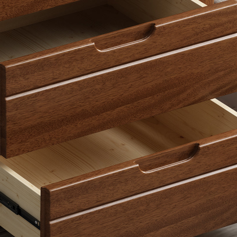 Rectángulo Cofre de acento de nogal marrón con cajones cofre moderno