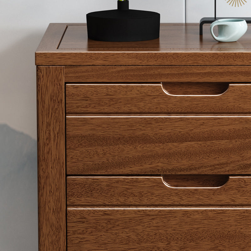 Rectángulo Cofre de acento de nogal marrón con cajones cofre moderno
