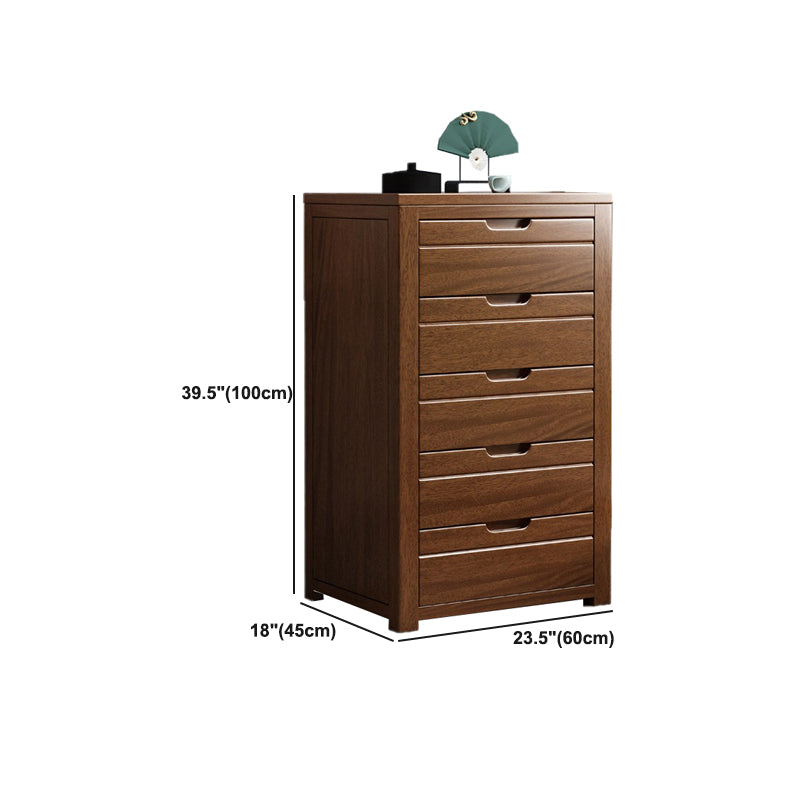 Rectángulo Cofre de acento de nogal marrón con cajones cofre moderno