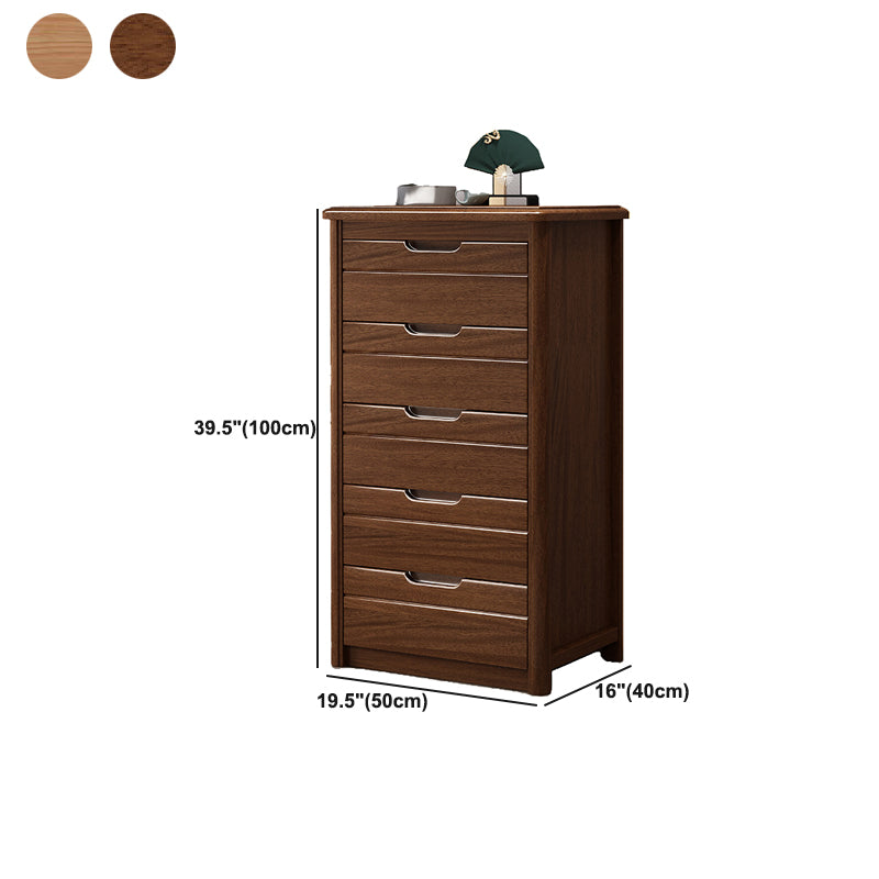 Rectángulo Cofre de acento de nogal marrón con cajones cofre moderno