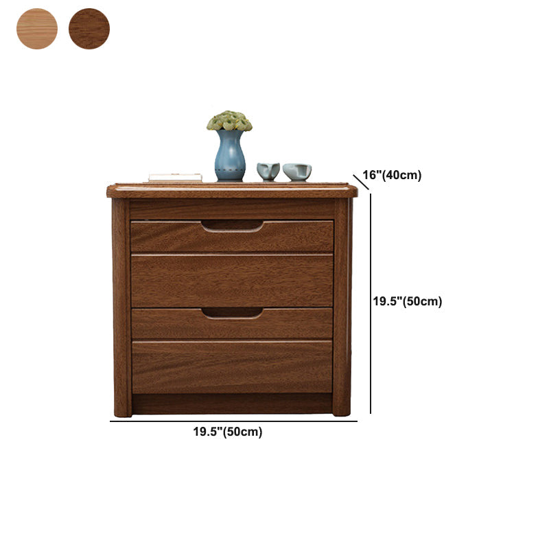 Rectángulo Cofre de acento de nogal marrón con cajones cofre moderno