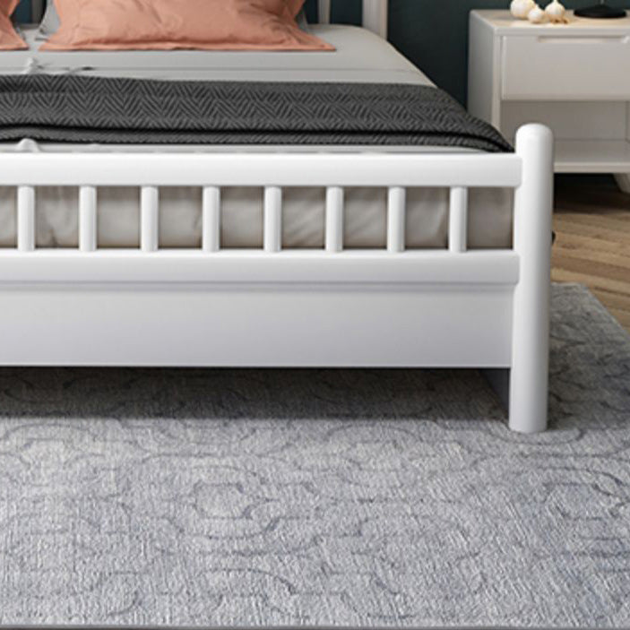 Cama contemporánea de lata de madera cama arqueada cabecera en blanco