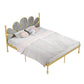 Letto standard in acciaio glam con testiera rivestita, letto a pannello alto 47 "