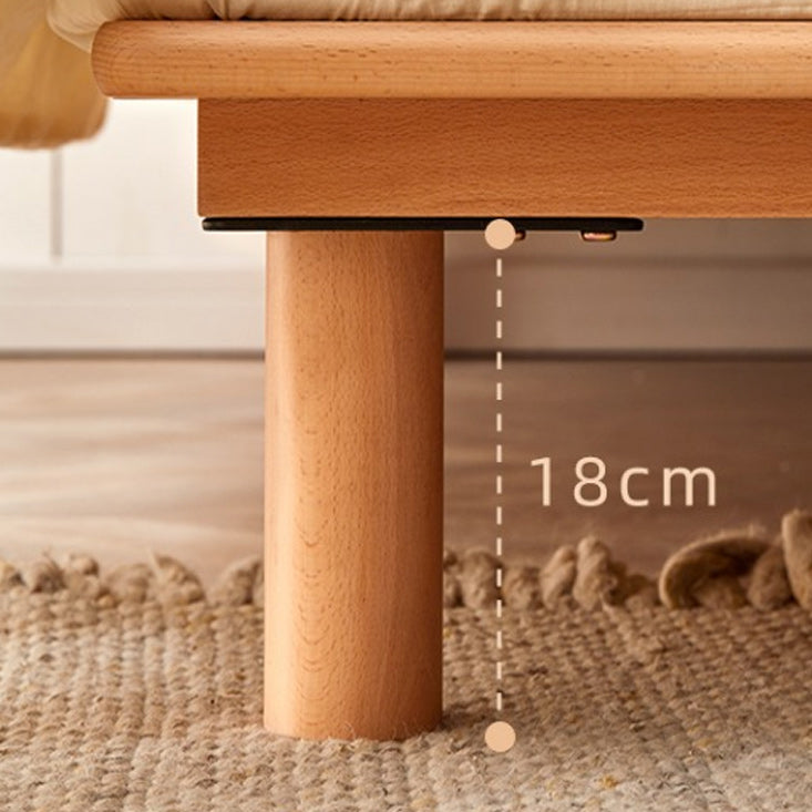 Solid Wood Platform Bed Scandinavian Low Profile Bed Frame in Brown Clearhalo 'Bedroom Furniture' 'Beds' 'furn' 'furn_beds' 'Furniture' 5731227