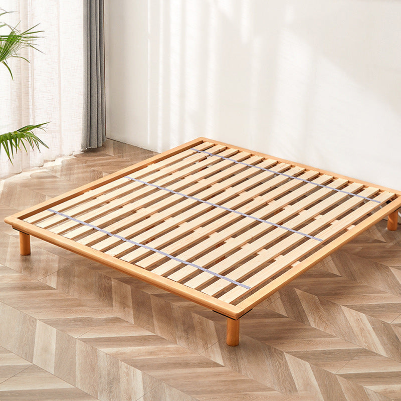 Solid Wood Platform Bed Scandinavian Low Profile Bed Frame in Brown Clearhalo 'Bedroom Furniture' 'Beds' 'furn' 'furn_beds' 'Furniture' 5731229