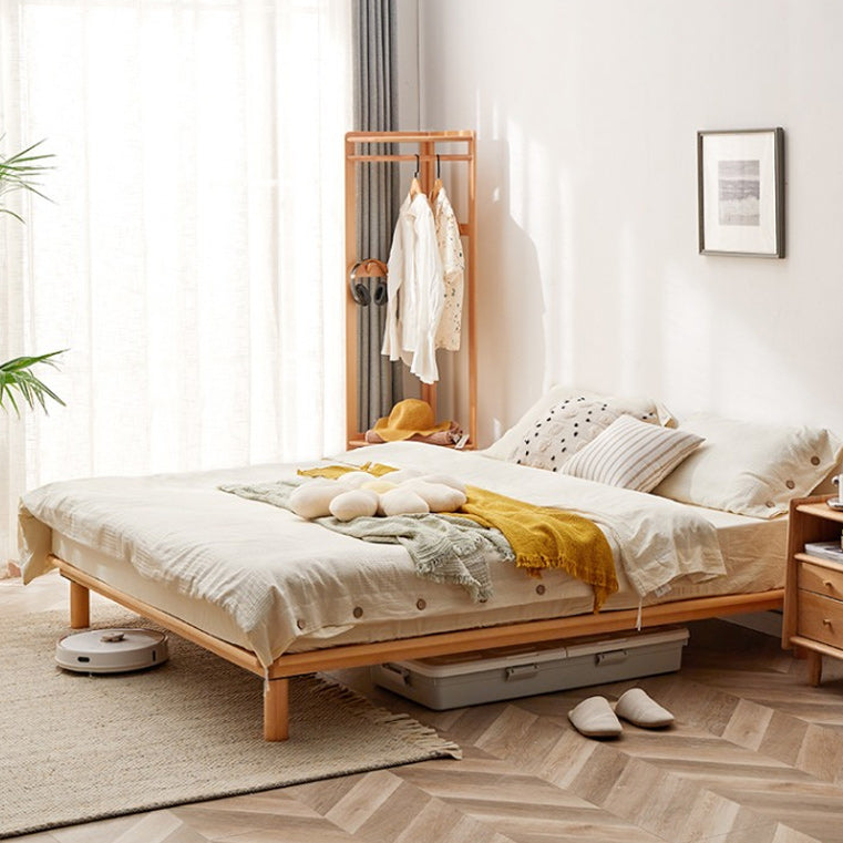 Solid Wood Platform Bed Scandinavian Low Profile Bed Frame in Brown Clearhalo 'Bedroom Furniture' 'Beds' 'furn' 'furn_beds' 'Furniture' 5731232