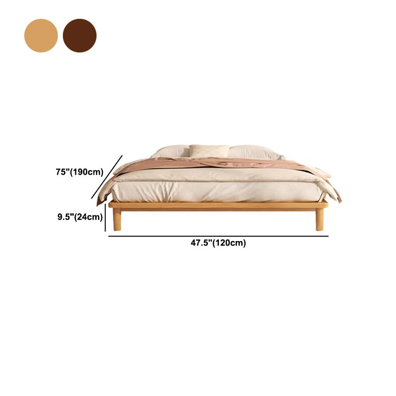 Solid Wood Platform Bed Scandinavian Low Profile Bed Frame in Brown Clearhalo 'Bedroom Furniture' 'Beds' 'furn' 'furn_beds' 'Furniture' 5731235