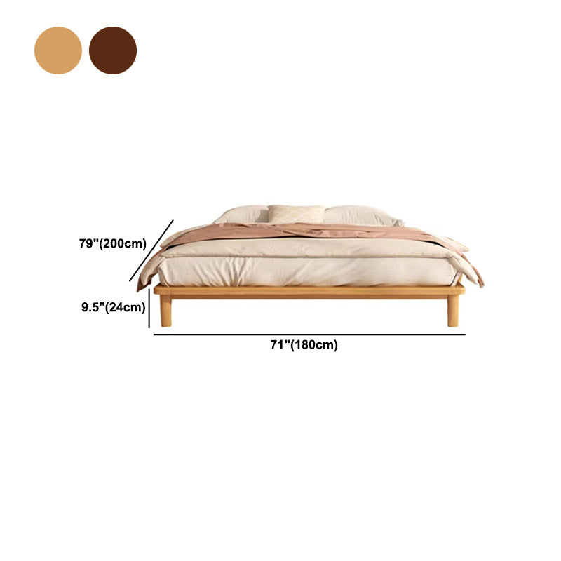 Solid Wood Platform Bed Scandinavian Low Profile Bed Frame in Brown Clearhalo 'Bedroom Furniture' 'Beds' 'furn' 'furn_beds' 'Furniture' 5731239