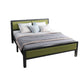 Contemporary Low Profile Panel Bed Upholstered Standard Bed in Black