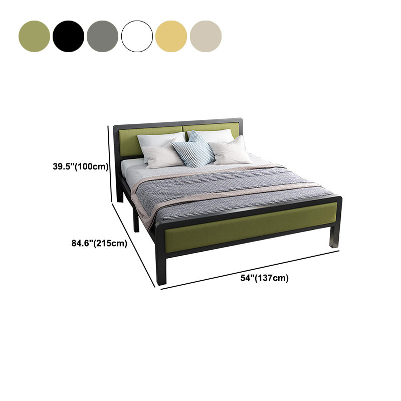 Contemporary Low Profile Panel Bed Upholstered Standard Bed in Black