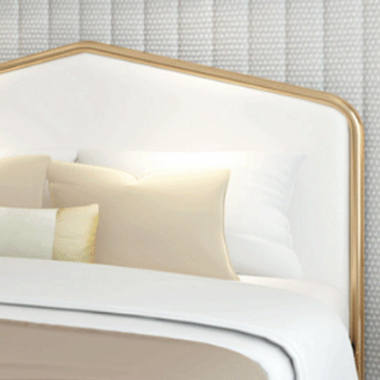 Luxurious Metallic Panel Bed 43.31" High Camelback Bed Frame Clearhalo 'Bedroom Furniture' 'Beds' 'furn' 'furn_beds' 'Furniture' 5731278