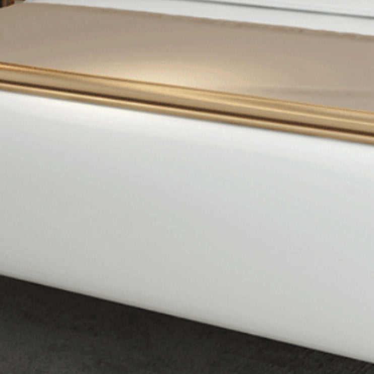 Luxurious Metallic Panel Bed 43.31" High Camelback Bed Frame Clearhalo 'Bedroom Furniture' 'Beds' 'furn' 'furn_beds' 'Furniture' 5731279