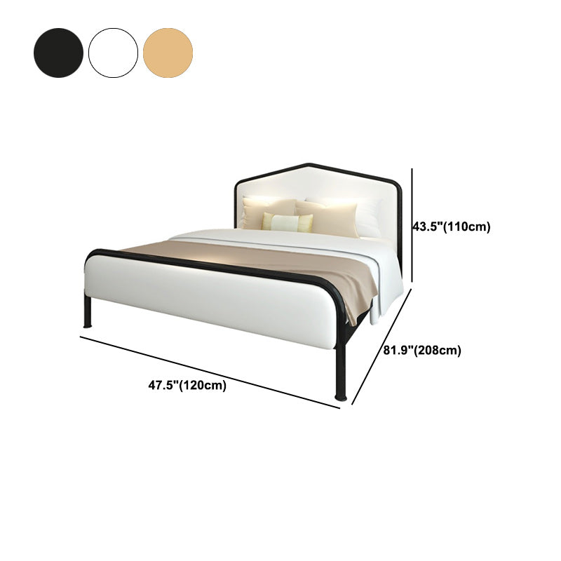 Luxurious Metallic Panel Bed 43.31" High Camelback Bed Frame Clearhalo 'Bedroom Furniture' 'Beds' 'furn' 'furn_beds' 'Furniture' 5731281