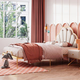 Cadre de lit à profil bas rembourré standard en finition en or