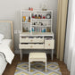 Wood Makeup Vanity Table Modernism 1/3-Drawer Vanity Table Set