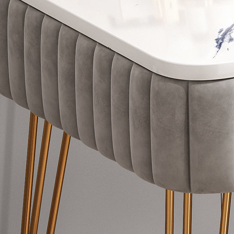 Luxurious Metal 29.53-In High Vanity Makeup Dressing Table Stool Set