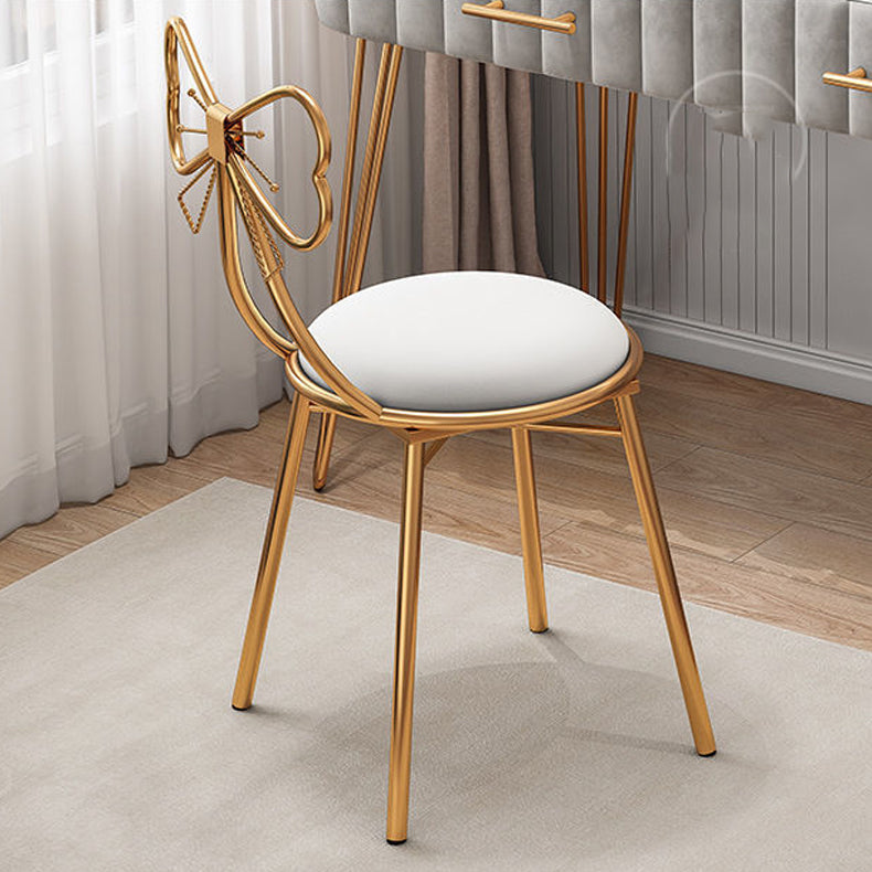 Luxurious Metal 29.53-In High Vanity Makeup Dressing Table Stool Set