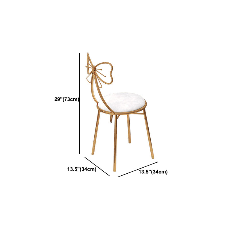 Luxurious Metal 29.53-In High Vanity Makeup Dressing Table Stool Set