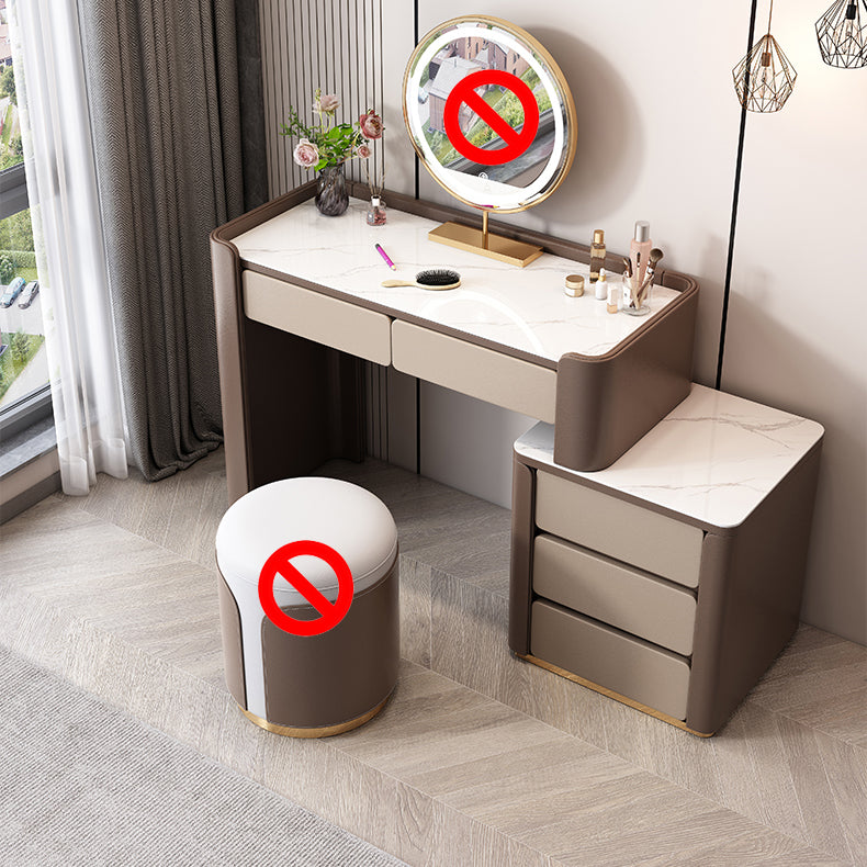 29.53 "H Holz/Stein Waschtischstool Set 2/5 Schubladen Kommode in Braun