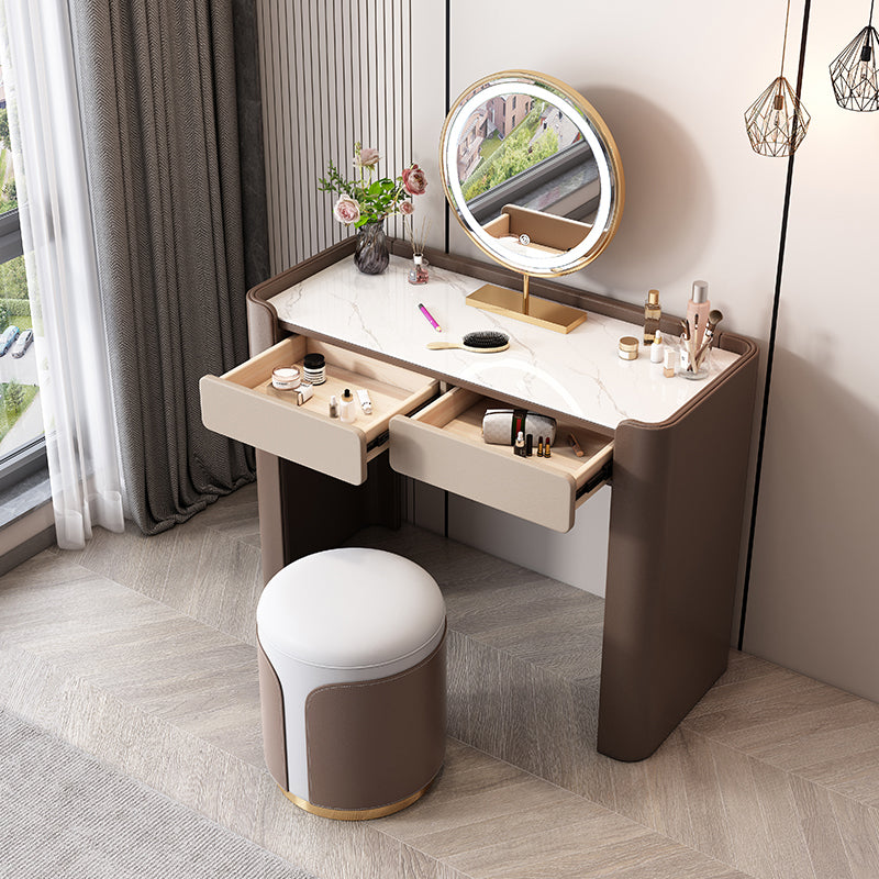 29.53 "H Holz/Stein Waschtischstool Set 2/5 Schubladen Kommode in Braun