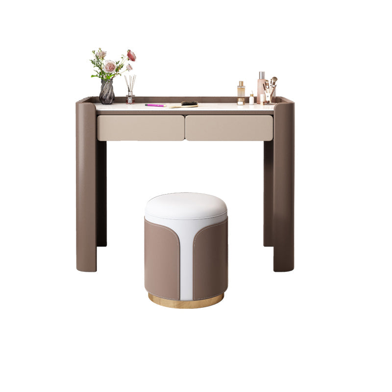 29.53 "H Holz/Stein Waschtischstool Set 2/5 Schubladen Kommode in Braun