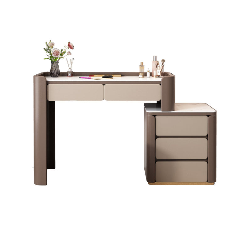 29.53 "H Holz/Stein Waschtischstool Set 2/5 Schubladen Kommode in Braun