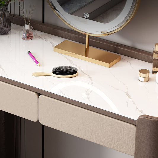 29.53 "H Holz/Stein Waschtischstool Set 2/5 Schubladen Kommode in Braun