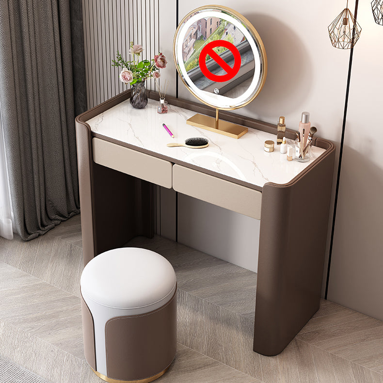 29.53 "H Holz/Stein Waschtischstool Set 2/5 Schubladen Kommode in Braun