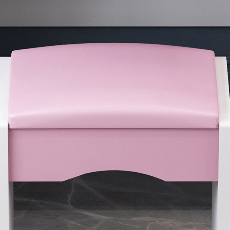 4 Drawers 31.5" Wide Vanity Set Nordic Wood Dressing Table with Stool and Mirror Clearhalo 'Bedroom Furniture' 'furn' 'furn_makeup_vanities' 'Furniture' 'Makeup Vanities' 'makeup_vanities' 5731509