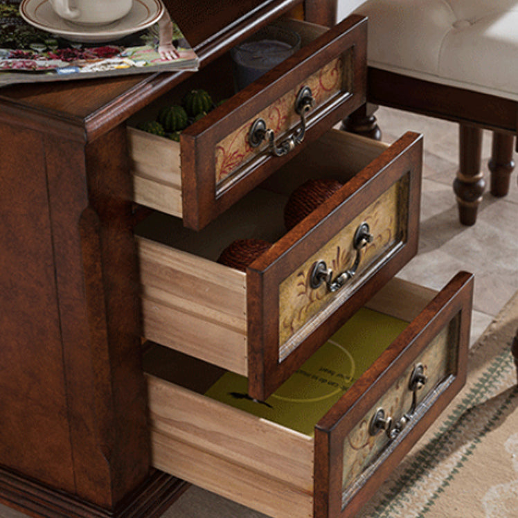 Victorian Wood Vanity Table with Mirror and Stool 15.75" D Vanity Table Set Clearhalo 'Bedroom Furniture' 'furn' 'furn_makeup_vanities' 'Furniture' 'Makeup Vanities' 'makeup_vanities' 5731540