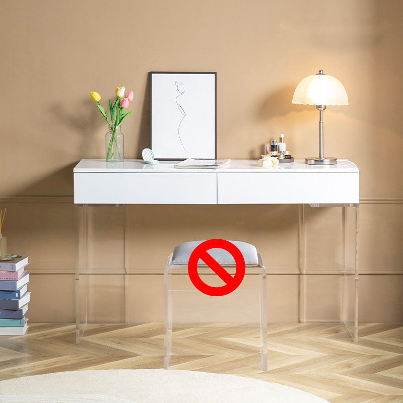 Contemporary Acrylic Vanity Desk 2-Drawer Vanity Dressing Table