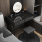 Contemporary Stone Top Make-up Vanity with 2 Storage Drawers
