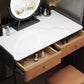Contemporary Stone Top Make-up Vanity with 2 Storage Drawers