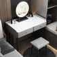 Contemporary Stone Top Make-up Vanity with 2 Storage Drawers
