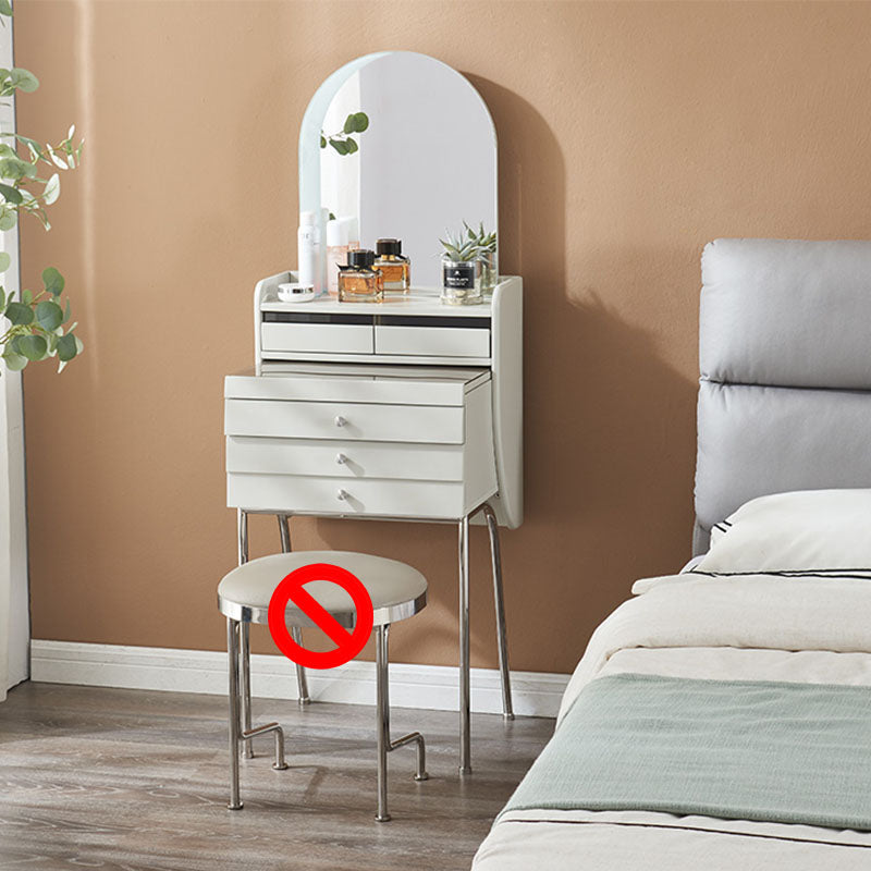 Zeitgenössischer Waschtisch Schminktisch Glass Top Eitelkeit Make -up -Tisch Set