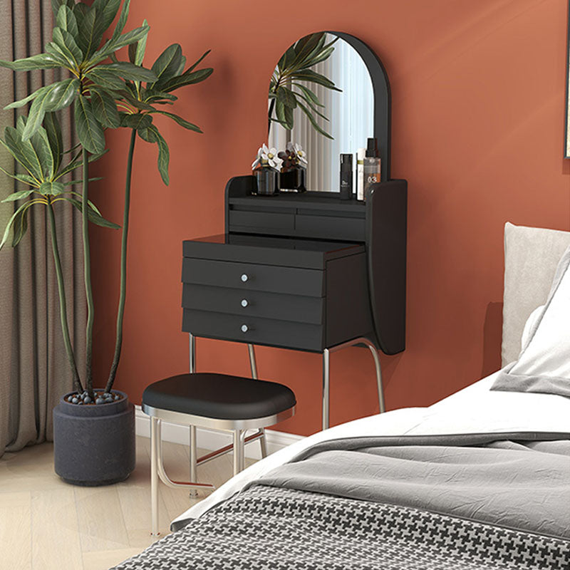 Zeitgenössischer Waschtisch Schminktisch Glass Top Eitelkeit Make -up -Tisch Set