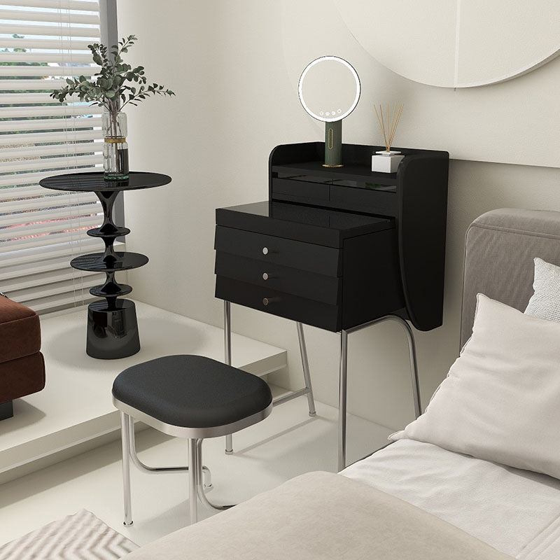 Zeitgenössischer Waschtisch Schminktisch Glass Top Eitelkeit Make -up -Tisch Set