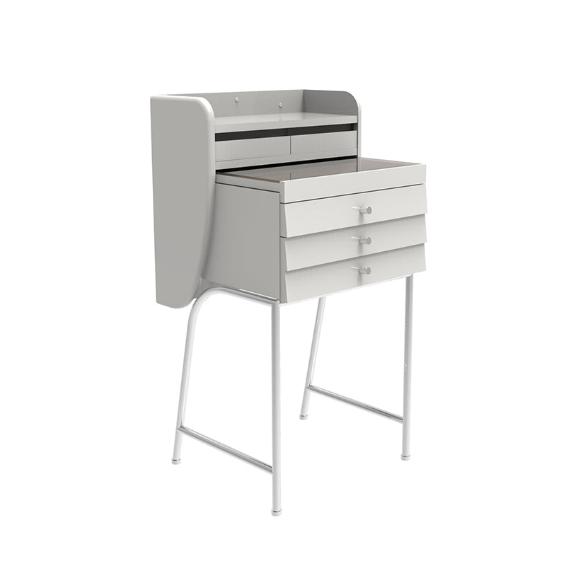 Zeitgenössischer Waschtisch Schminktisch Glass Top Eitelkeit Make -up -Tisch Set