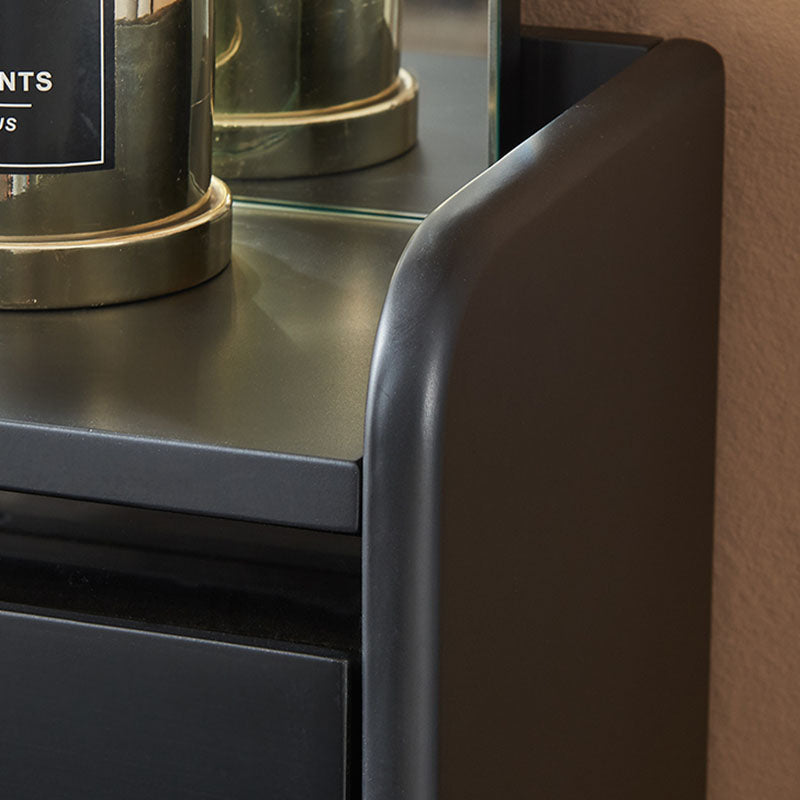 Zeitgenössischer Waschtisch Schminktisch Glass Top Eitelkeit Make -up -Tisch Set