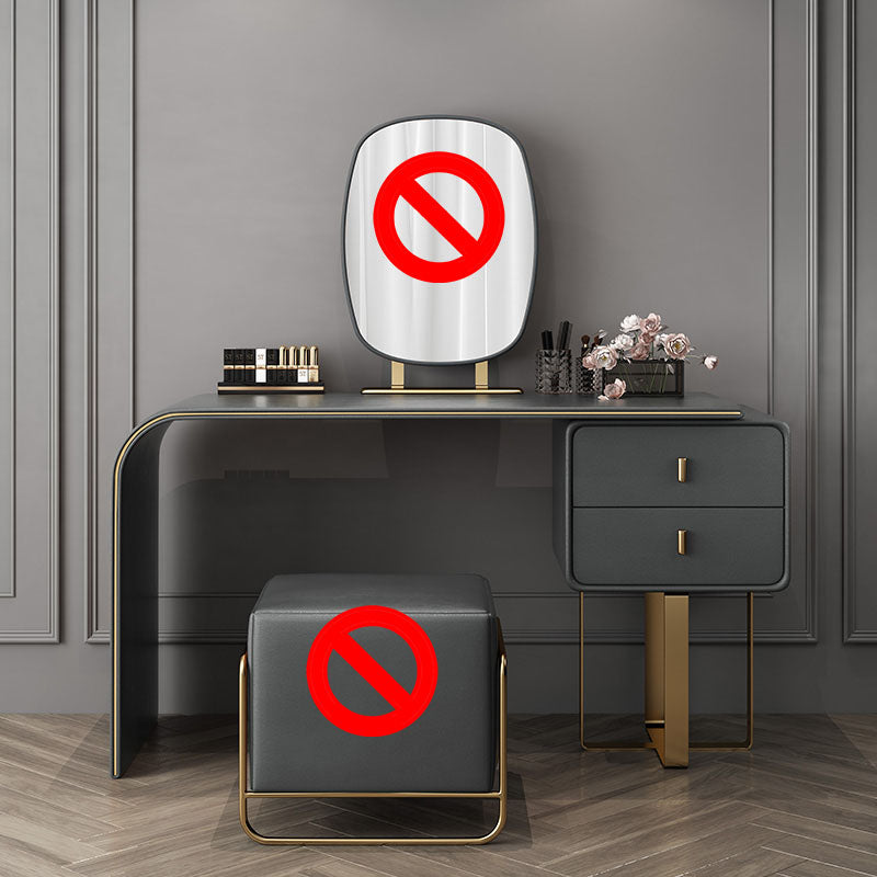 Zeitgenössisches Kunstleder und Holz 2-Draste Make-up Eitelkeitschalter