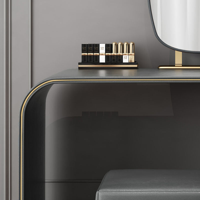 Zeitgenössisches Kunstleder und Holz 2-Draste Make-up Eitelkeitschalter