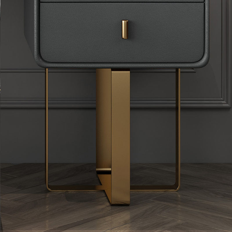 Zeitgenössisches Kunstleder und Holz 2-Draste Make-up Eitelkeitschalter