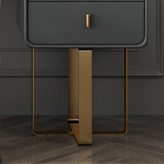 Zeitgenössisches Kunstleder und Holz 2-Draste Make-up Eitelkeitschalter