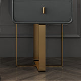 Zeitgenössisches Kunstleder und Holz 2-Draste Make-up Eitelkeitschalter